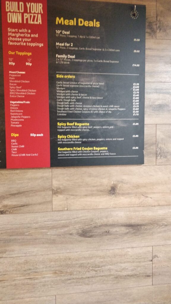 Hudsons pizza belfast menu deals