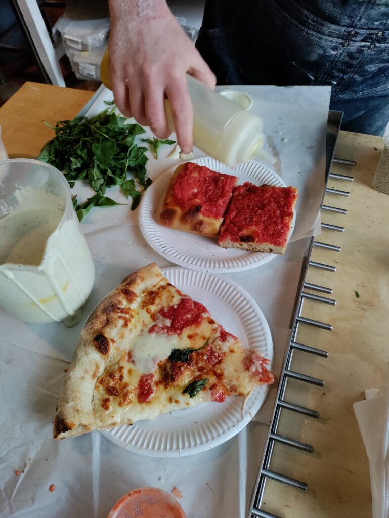 Pizza being served at Flout Pizza Belfast